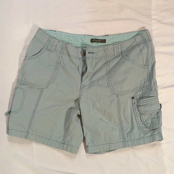 Eddie Bauer Sz 14P shorts green cargo shorts - Picture 2 of 10